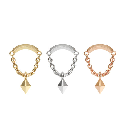 14K Gold Pyramid Chain Threadless End
