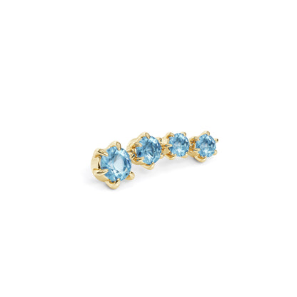 14K Gold Graduated Blue Topaz Curved Threadless End