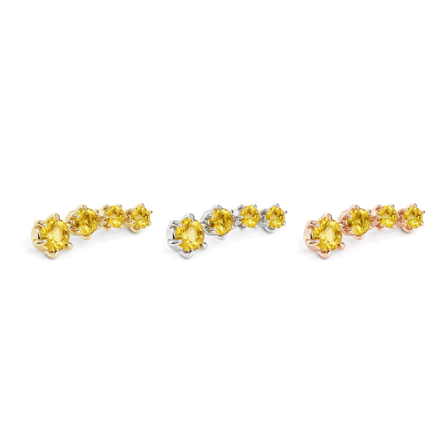 14K Gold Graduated Citrine Curved Threadless End