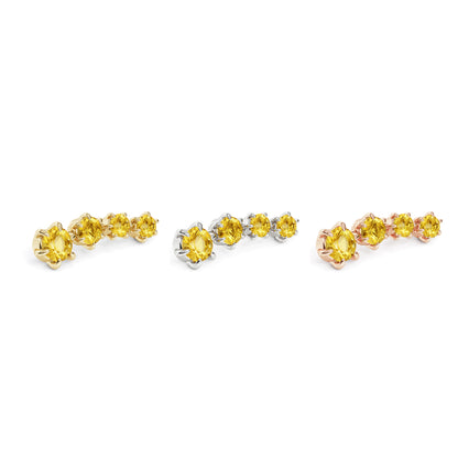 14K Gold Graduated Citrine Curved Threadless End