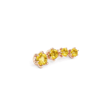 14K Gold Graduated Citrine Curved Threadless End