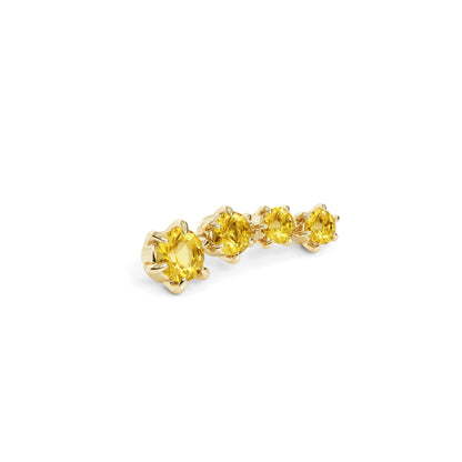 14K Gold Graduated Citrine Curved Threadless End