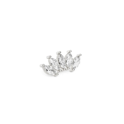 14K Gold Crown Marquise Diamond Curved Threadless End