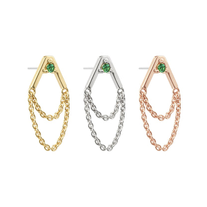 14K Gold Emerald Apex Chain Threadless End