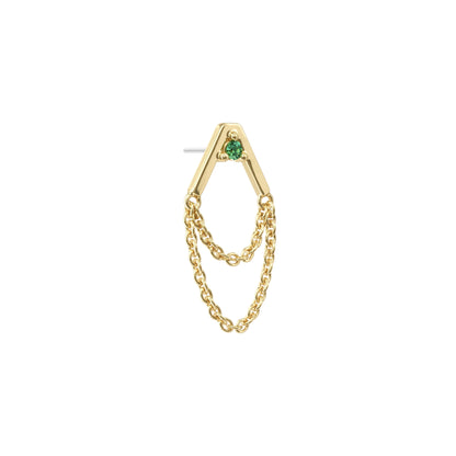 14K Gold Emerald Apex Chain Threadless End