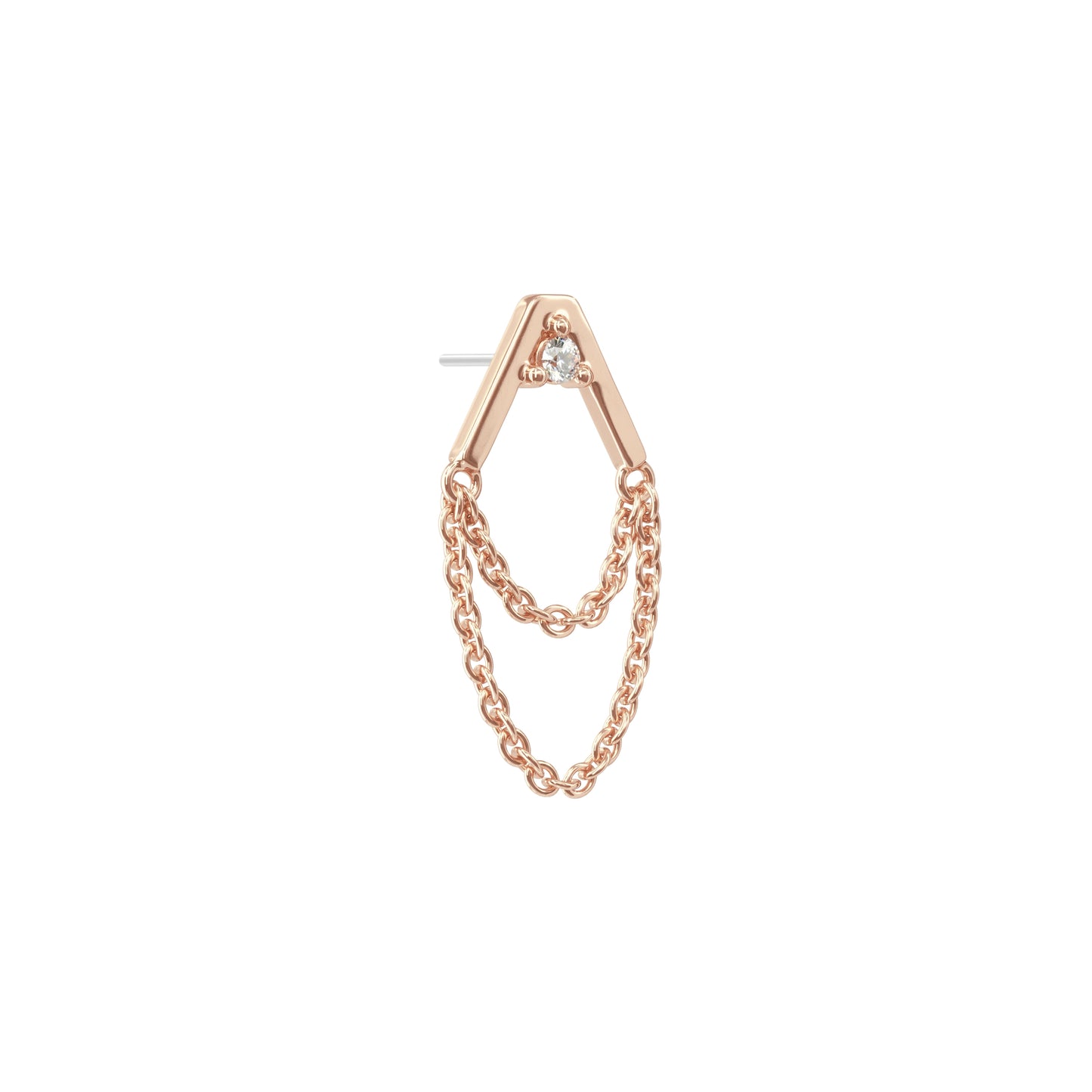 14K Gold Diamond Apex Chain Threadless End