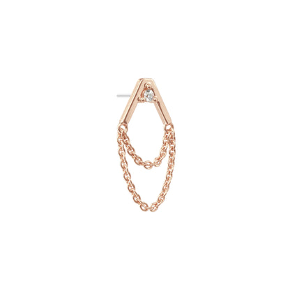 14K Gold Diamond Apex Chain Threadless End