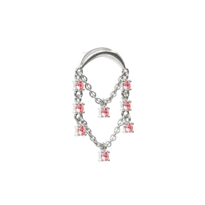 14K Gold Pink Tourmaline Chandelier Chain Threadless End