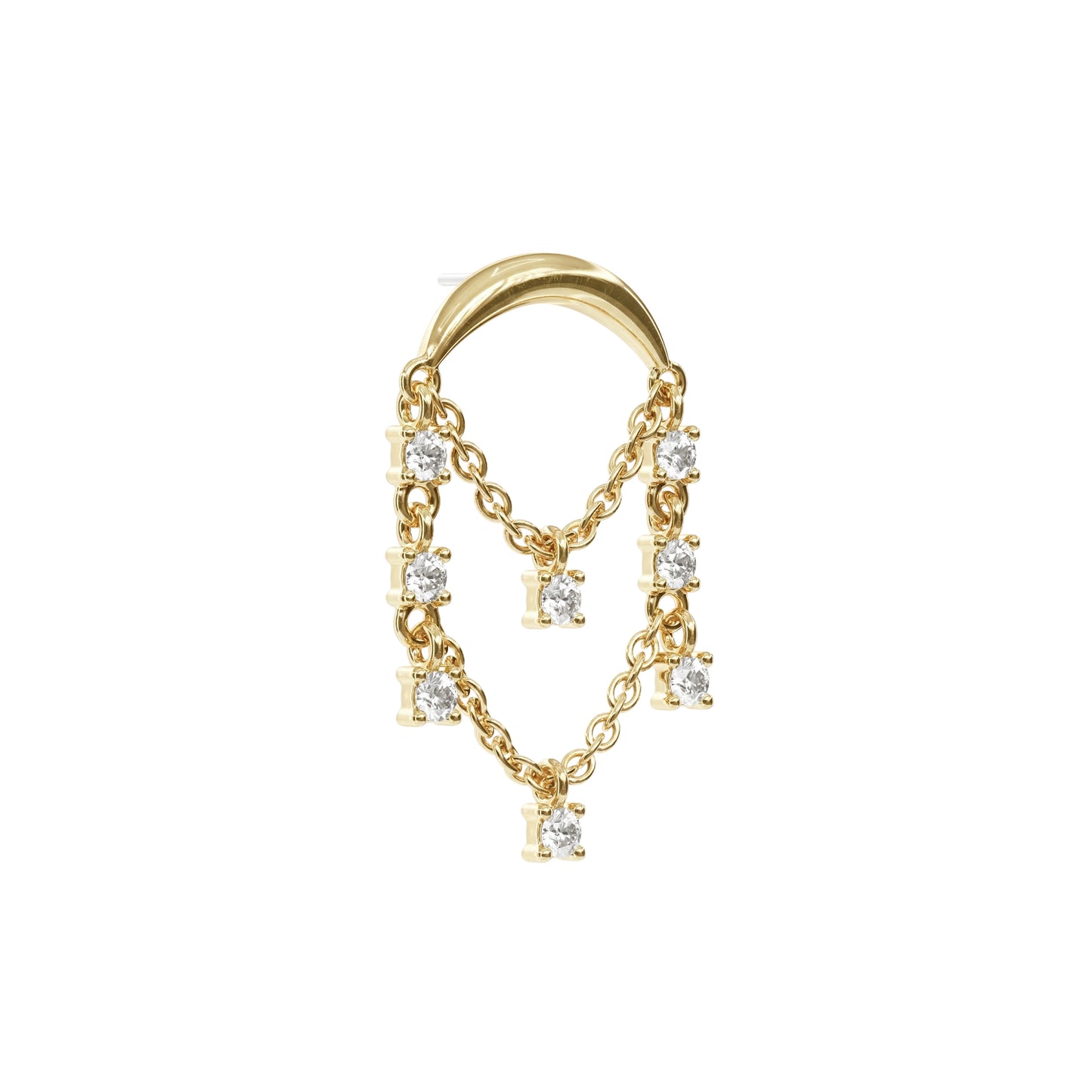 14K Gold Diamond Chandelier Chain Threadless End