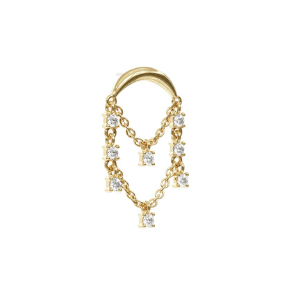 14K Gold Diamond Chandelier Chain Threadless End