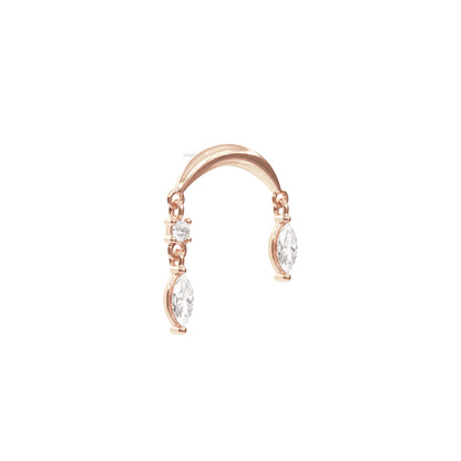 14K Gold Marquise Diamond Drop Threadless End