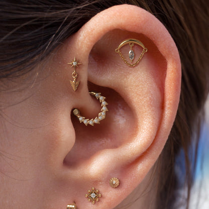 14K Gold Marquise Diamond Chain Threadless End