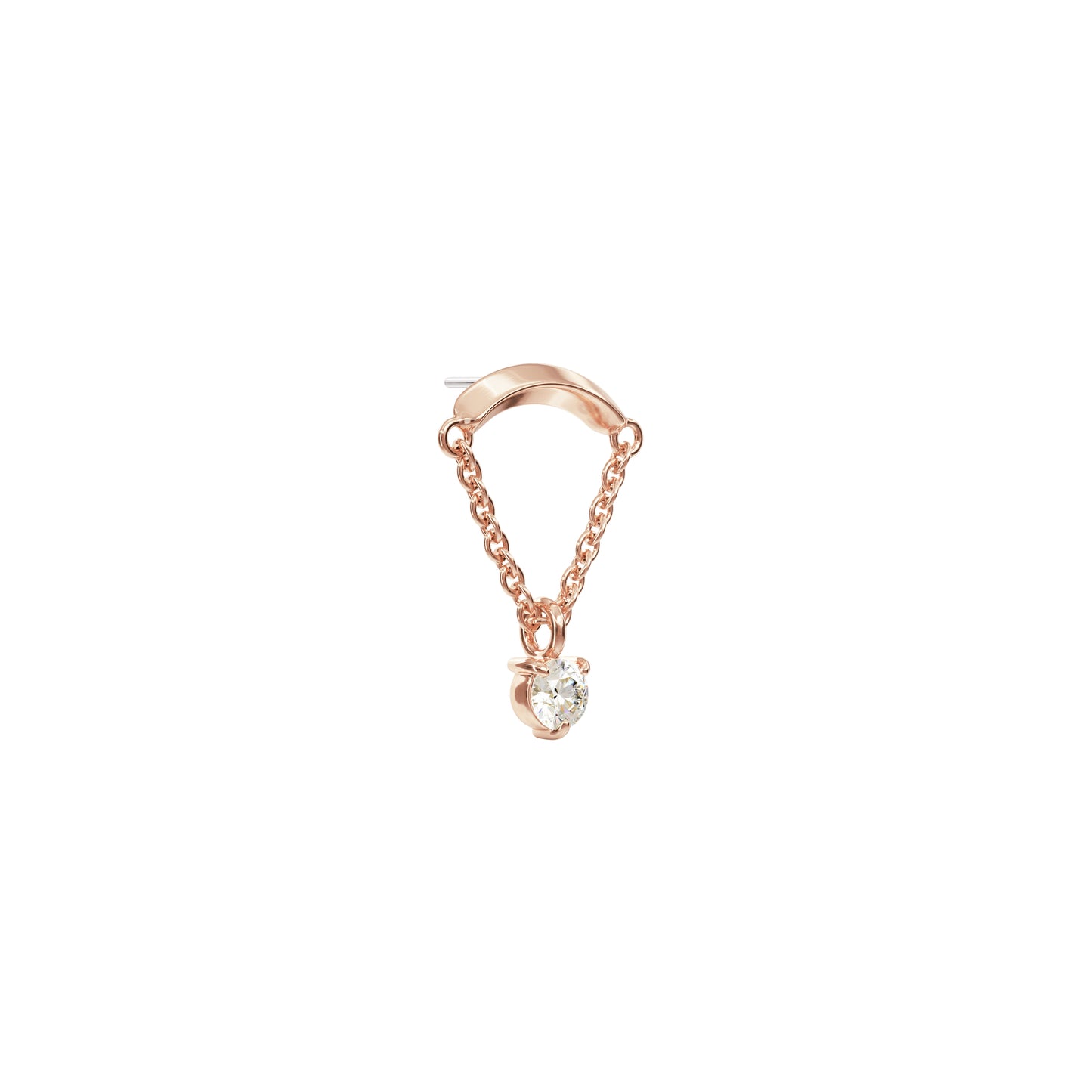 14K Gold Diamond Chain Threadless End
