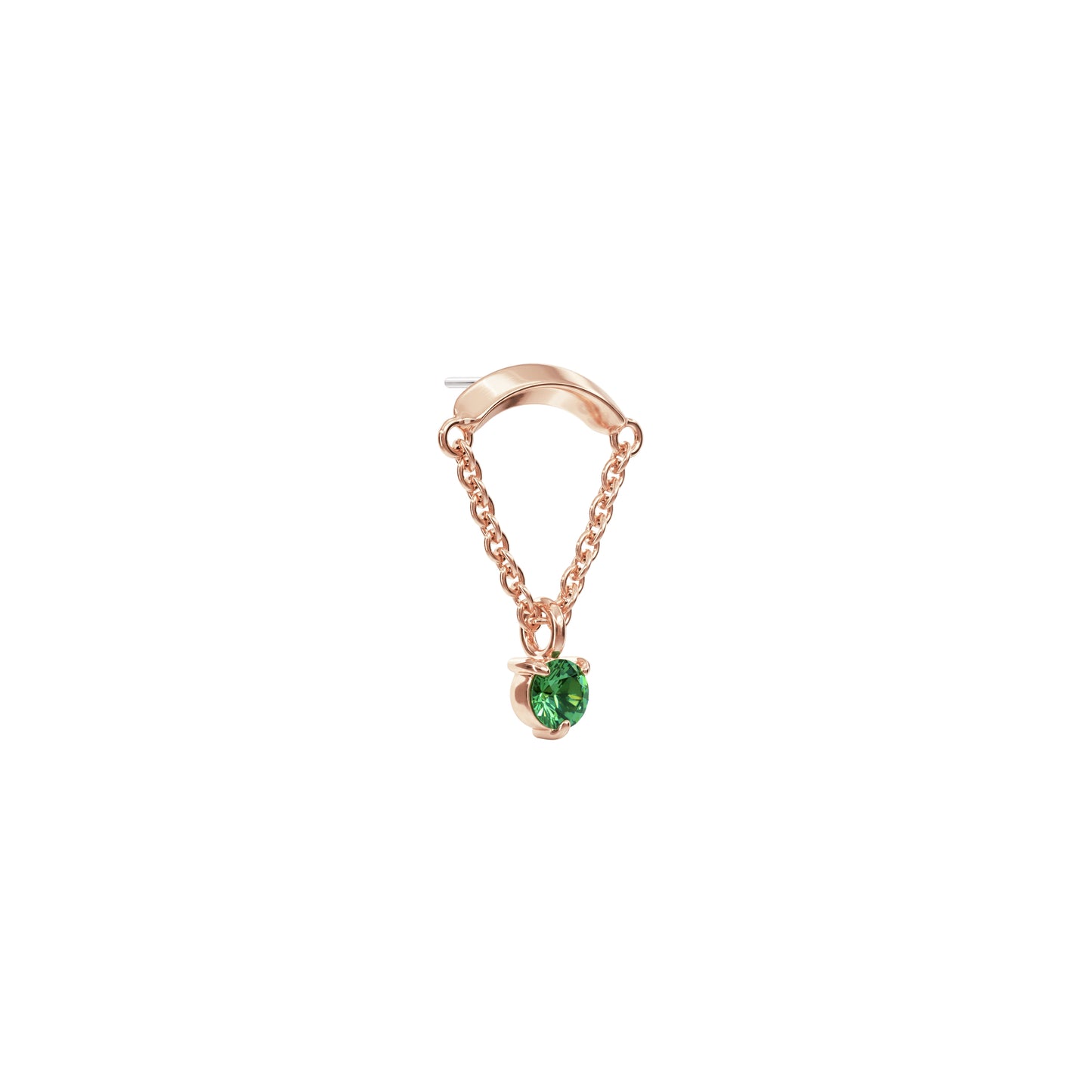 14K Gold Emerald Chain Threadless End