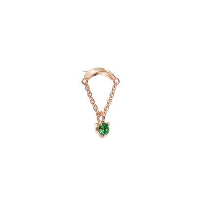 14K Gold Emerald Chain Threadless End
