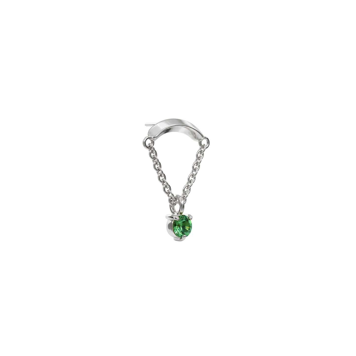 14K Gold Emerald Chain Threadless End