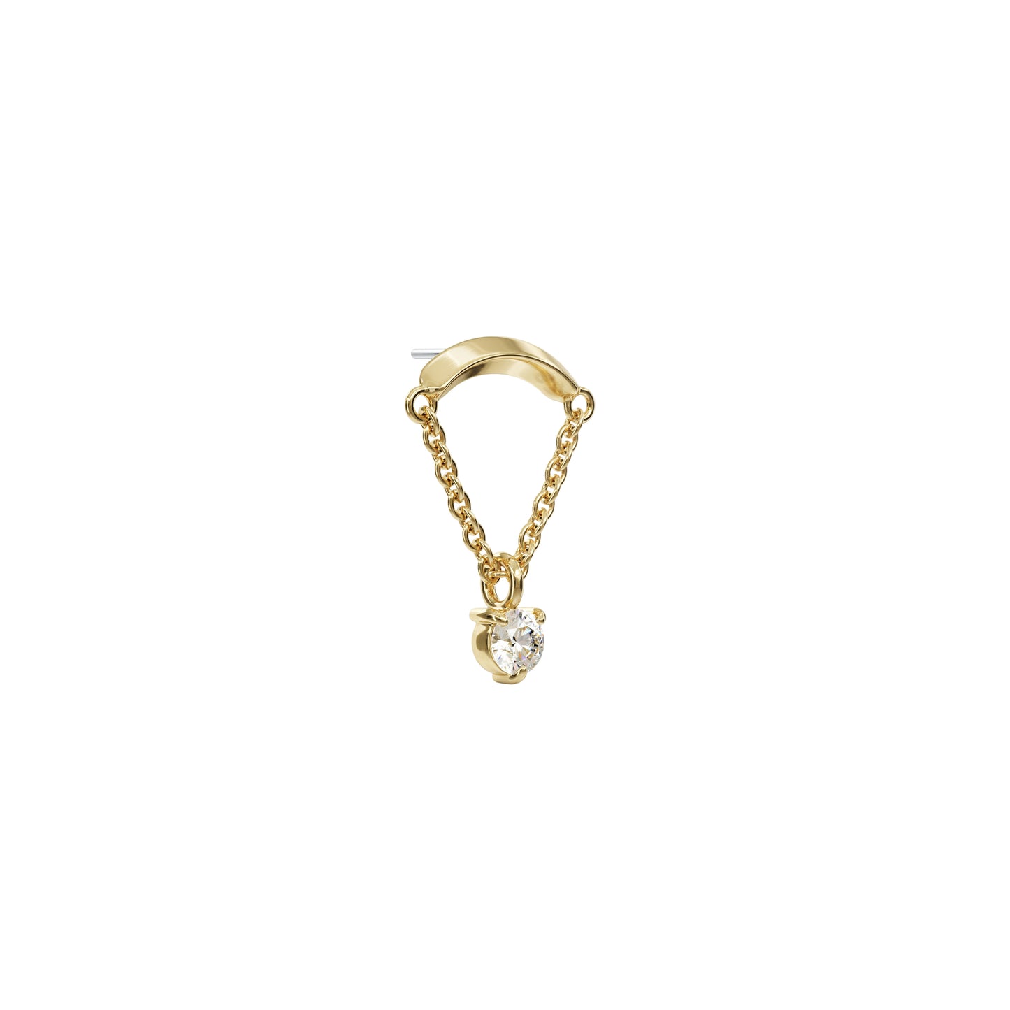 14K Gold Diamond Chain Threadless End