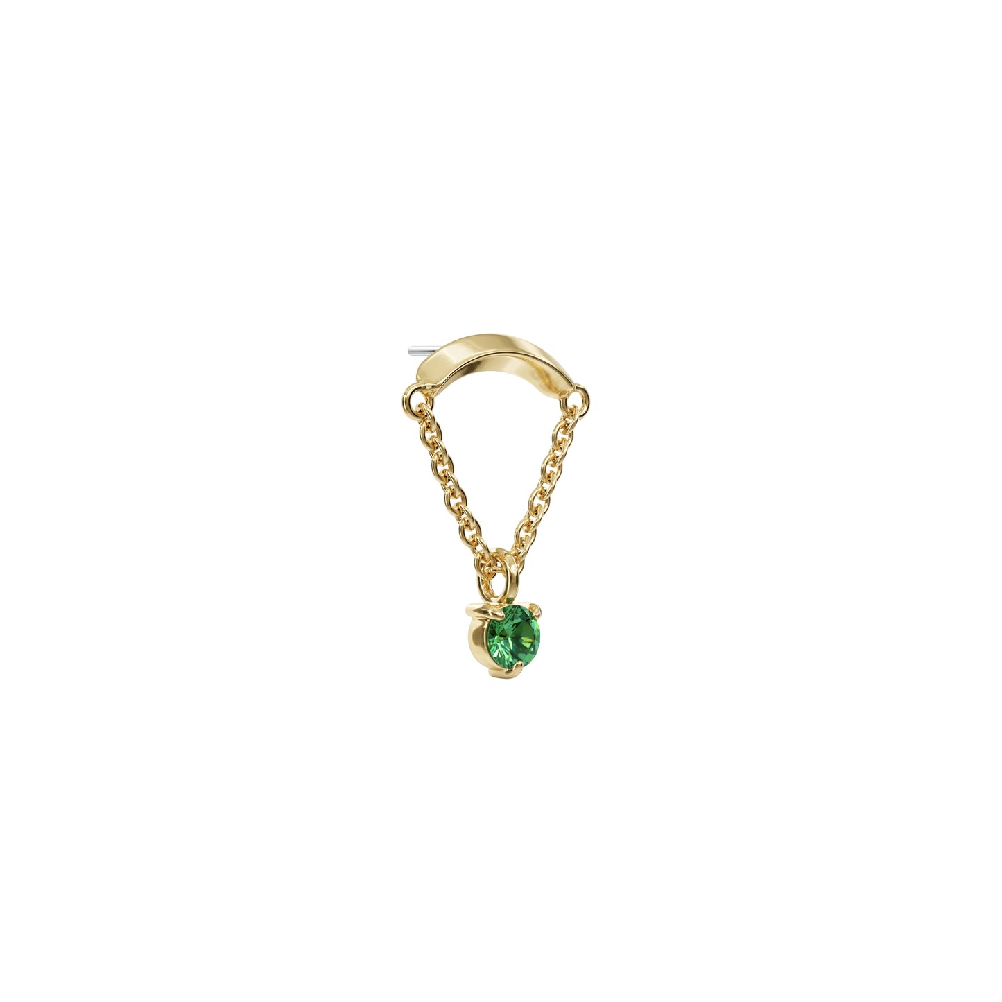 14K Gold Emerald Chain Threadless End