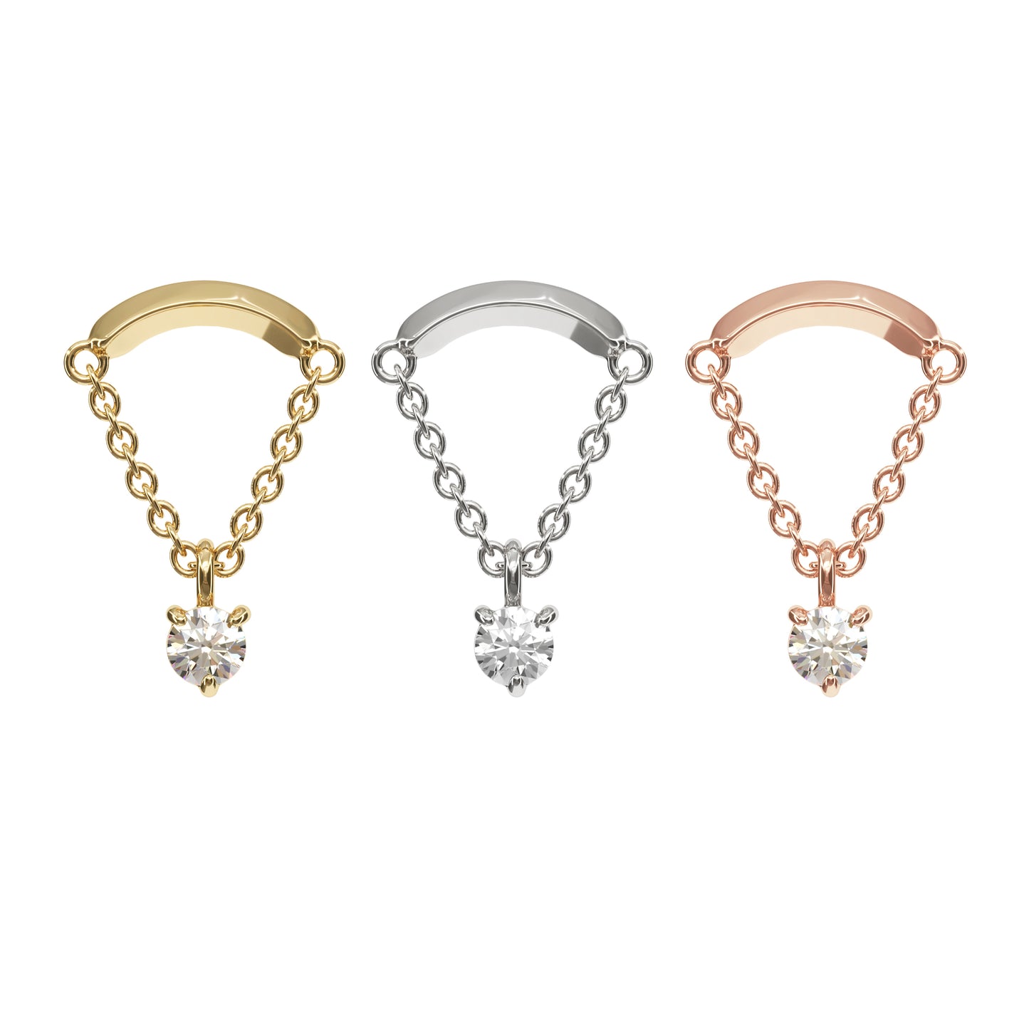 14K Gold Diamond Chain Threadless End