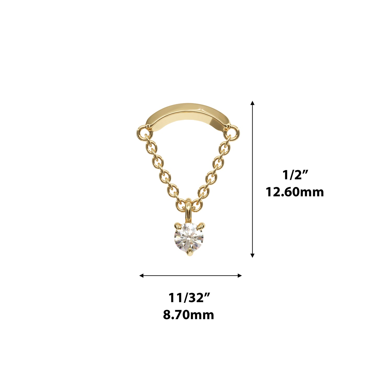 14K Gold Diamond Chain Threadless End