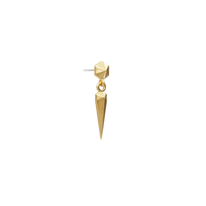 14K Gold Pyramid Spike Dangle Threadless End