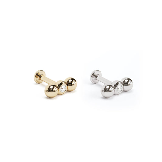 14K Gold Tiny Diamond Climber Stud