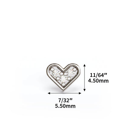 14K Gold Diamond Heart Stud