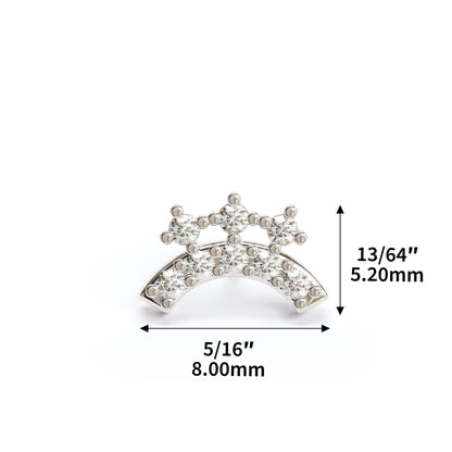 14K Gold Diamond Curved Stud