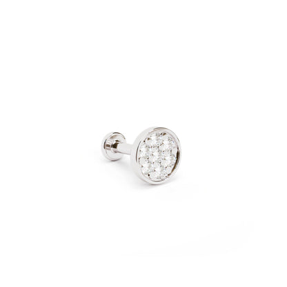 14K Gold Diamond Cluster Circle Stud