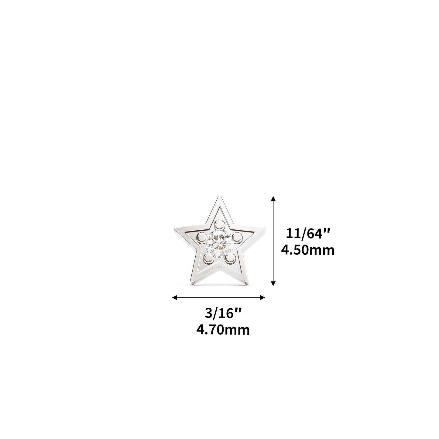 14K Gold Diamond Star Stud