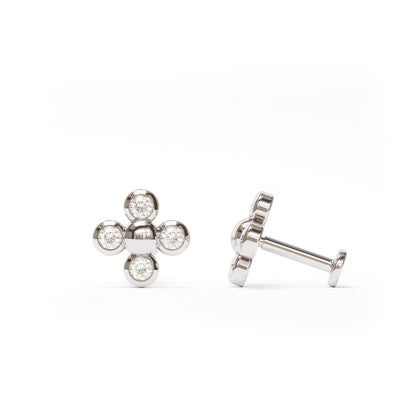 14K Gold Bezel-Set Diamond Stud