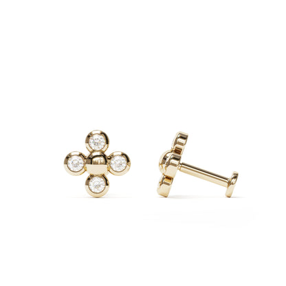 14K Gold Bezel-Set Diamond Stud