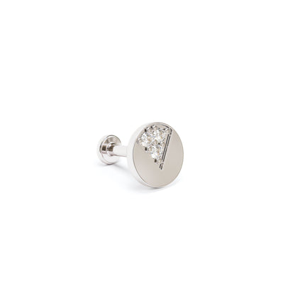 14K Gold Diamond Circle Stud