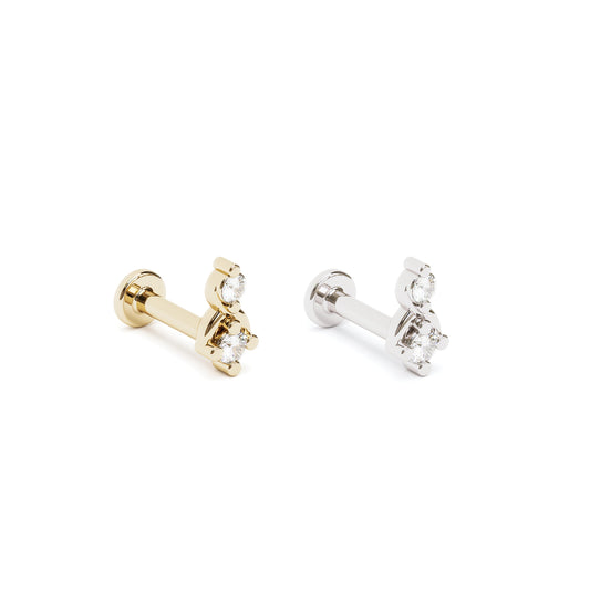 14K Gold Elegant Diamond Stud