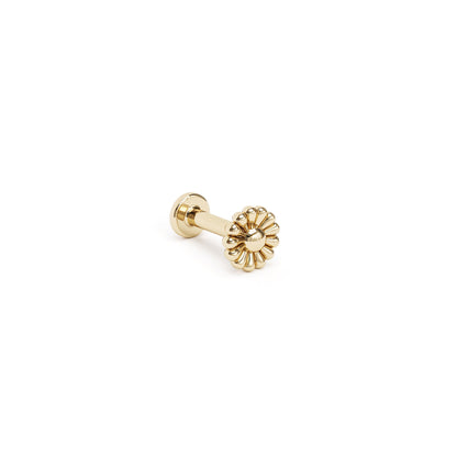 14K Gold Abstract Floral Stud