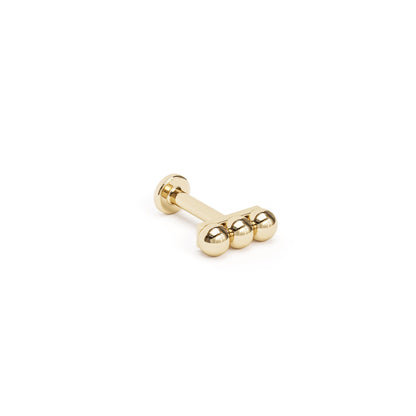 14K Gold Trio Beaded Stud